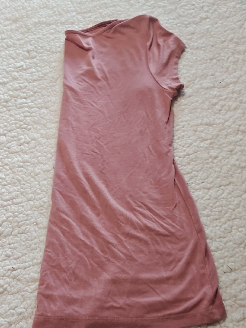 Tahari Dusty Rose V-Neck Short Sleeve Tee - Picture 3 of 3